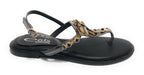 Scarpe donna  sandalo in pelle nero con strass DS23EL16 2214