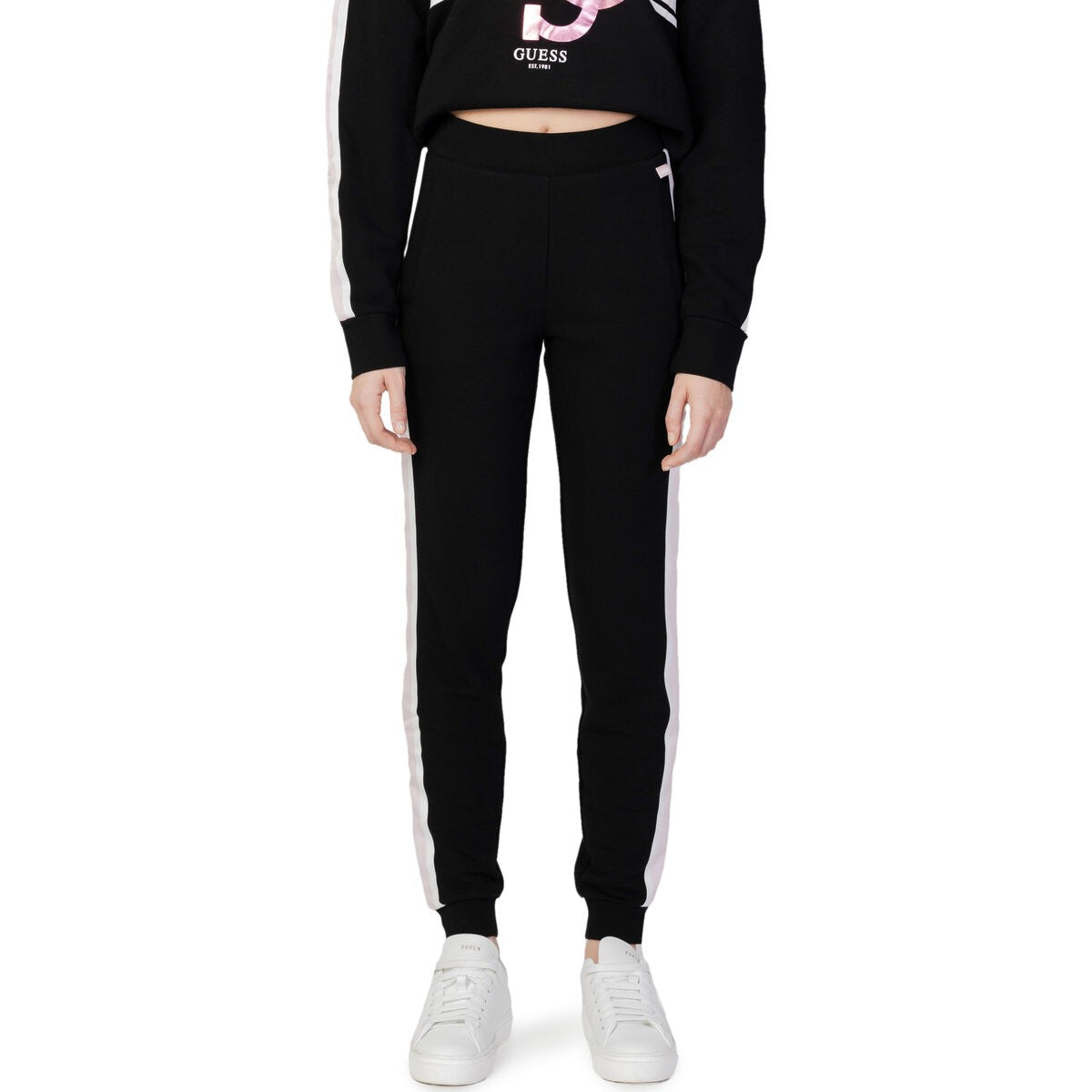 Pantalone donna Guess 4G jogger nero E24GU17 V3YB20KBV71 JBLK