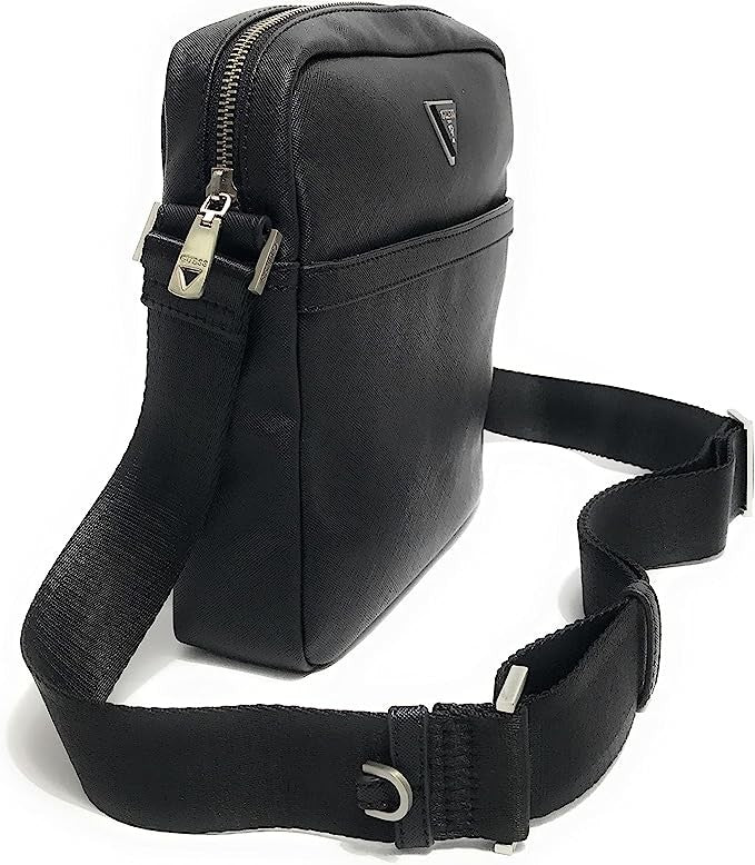 Borsa Guess tracolla uomo certosa top zip xbody flat saffiano black UB24GU07 HMECSAP3158