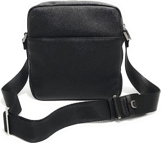 Borsa Guess tracolla uomo certosa top zip xbody flat saffiano black UB24GU07 HMECSAP3158