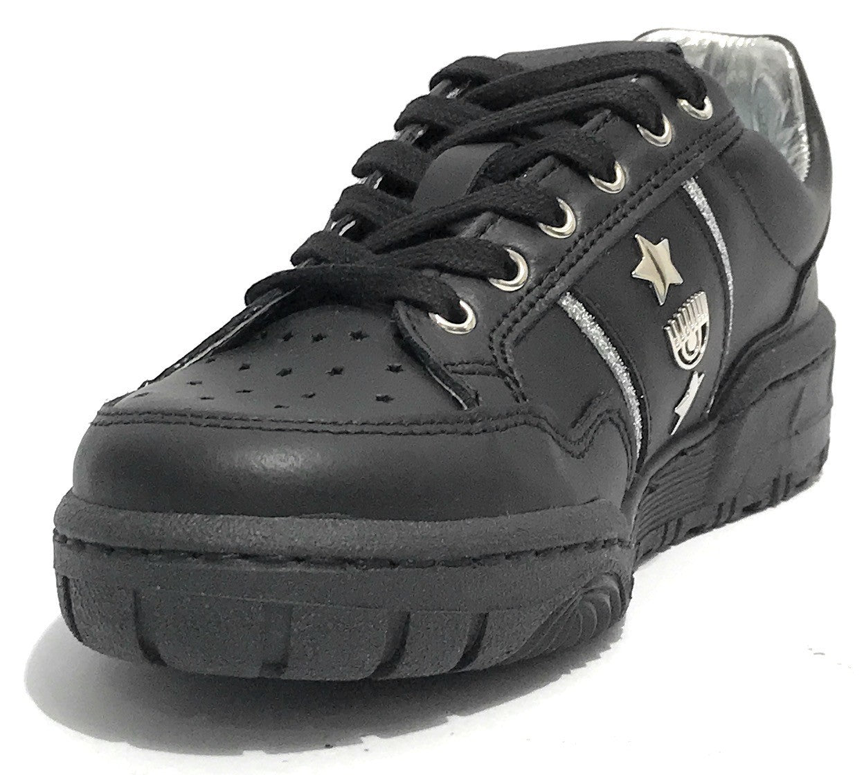 Scarpe donna sneaker Chiara Ferragni CF1 black/ silver D24CF08 CF3201 039