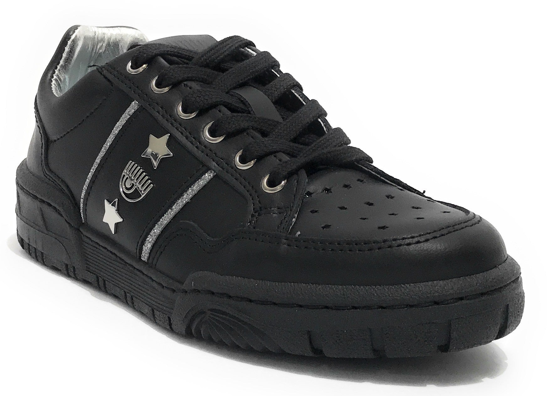 Scarpe donna sneaker Chiara Ferragni CF1 black/ silver D24CF08 CF3201 039