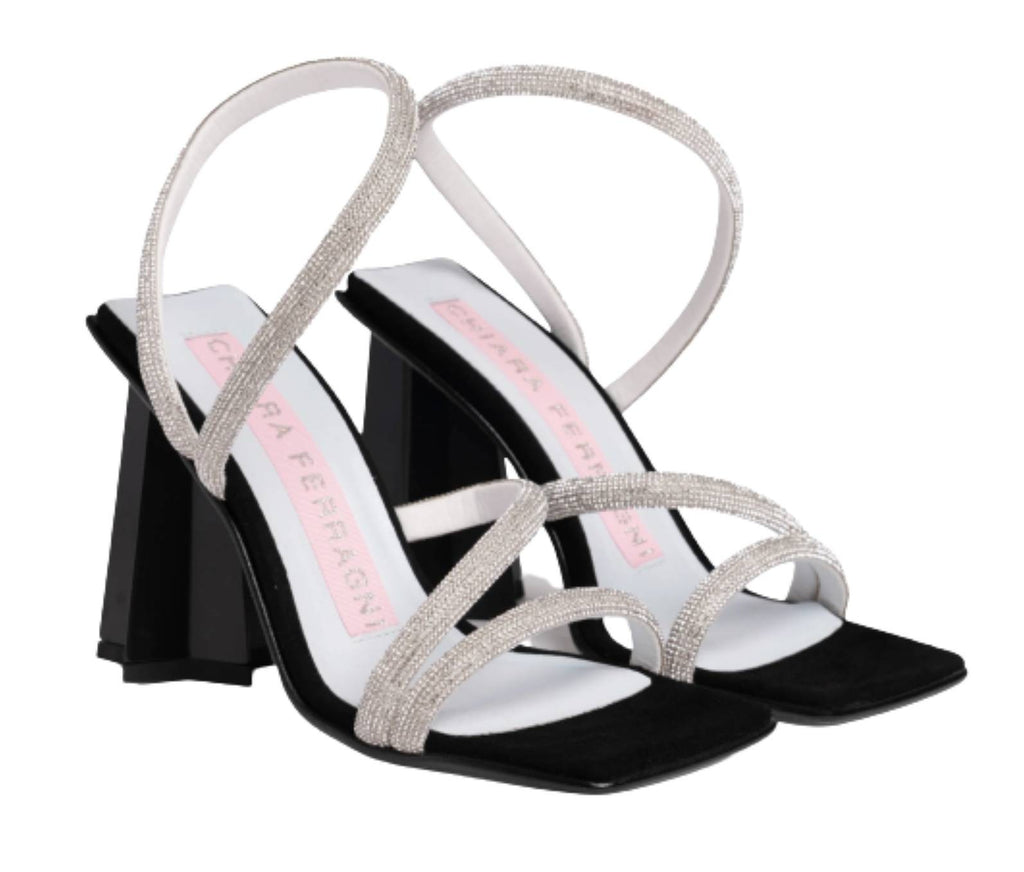 Sandalo donna Chiara Ferragni Andromeda TC100 strass argento/ nero D24CF09 CF3226 001