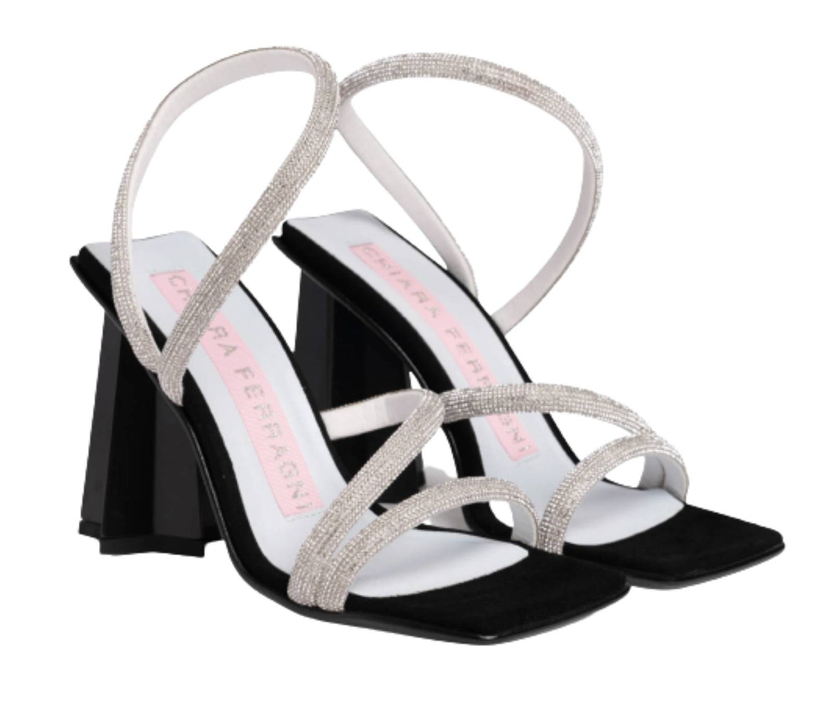 Sandalo donna Chiara Ferragni Andromeda TC100 strass argento/ nero D24CF09 CF3226 001