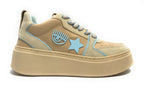 Scarpe donna sneaker Chiara Ferragni School beige/ blue D24CF04 CF3218 297