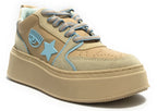 Scarpe donna sneaker Chiara Ferragni School beige/ blue D24CF04 CF3218 297