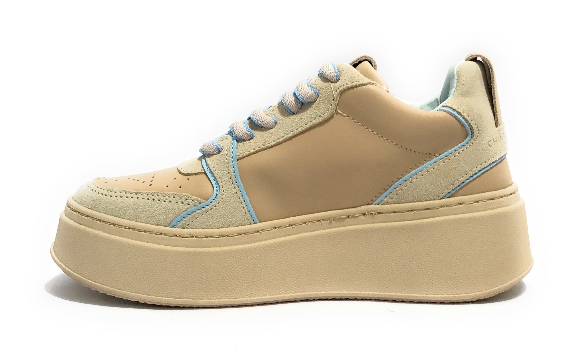 Scarpe donna sneaker Chiara Ferragni School beige/ blue D24CF04 CF3218 297