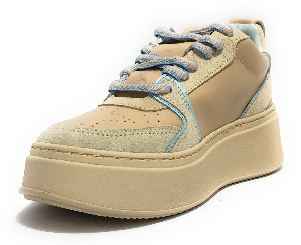 Scarpe donna sneaker Chiara Ferragni School beige/ blue D24CF04 CF3218 297