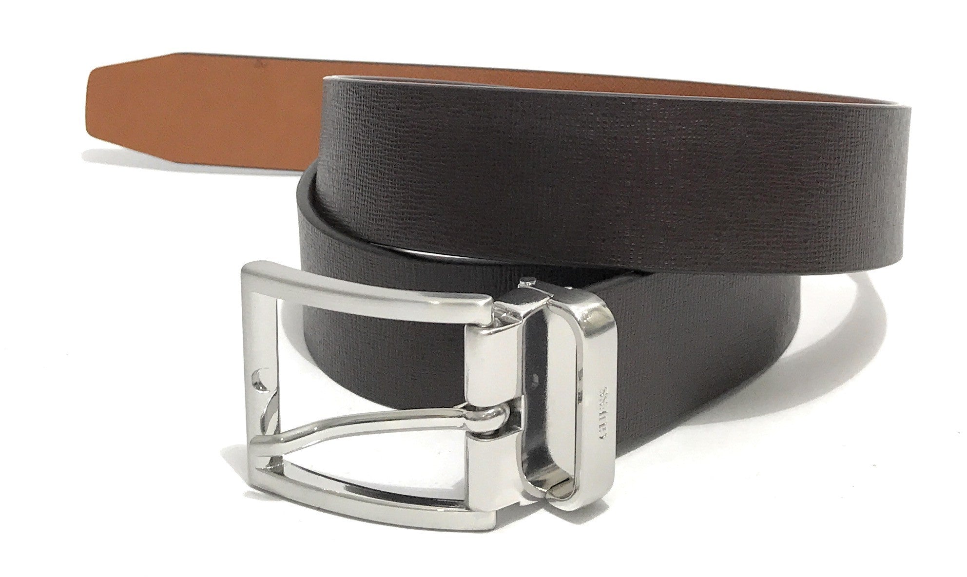 Cinta uomo Guess Certosa saffiano reversible dark brown/ cognac C24GU21 BM7787P3435