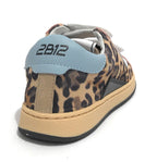Scarpe bambino 2B12 sneaker  Suprime pelle leopard/rosa/azzurro Z24QB01