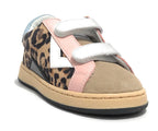 Scarpe bambino 2B12 sneaker  Suprime pelle leopard/rosa/azzurro Z24QB01