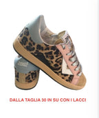 Scarpe bambino 2B12 sneaker  Suprime pelle leopard/rosa/azzurro Z24QB01