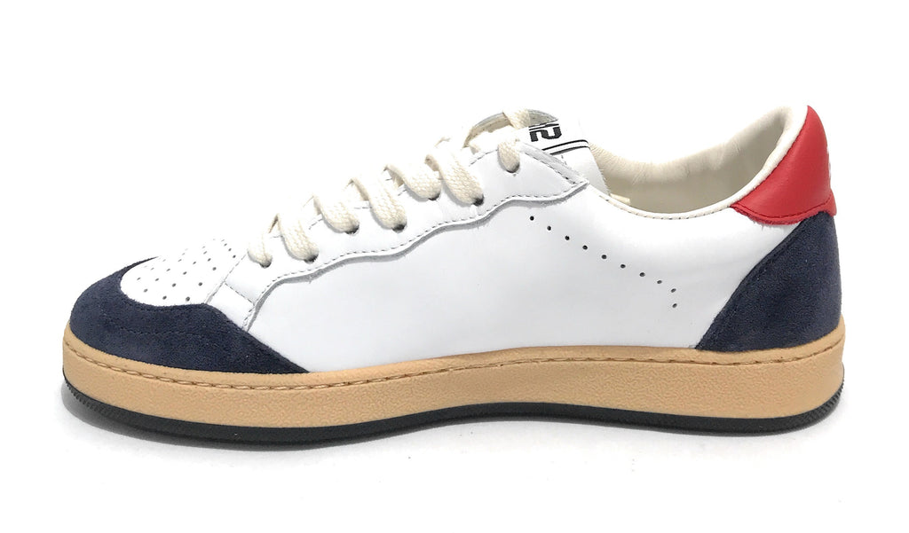 Scarpe  2B12 sneaker con lacci Play pelle bianco/navi/rosso Z24QB07