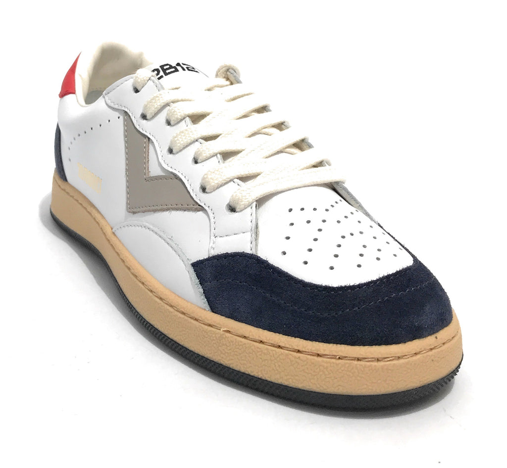 Scarpe  2B12 sneaker con lacci Play pelle bianco/navi/rosso Z24QB07