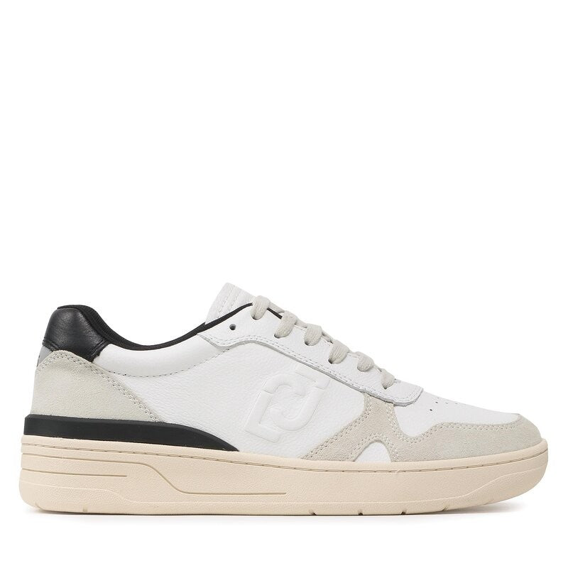 Scarpe uomo Liu-Jo sneakers Walker 01 in pelle/ suede bianco/ nero U24LJ02  7B3001