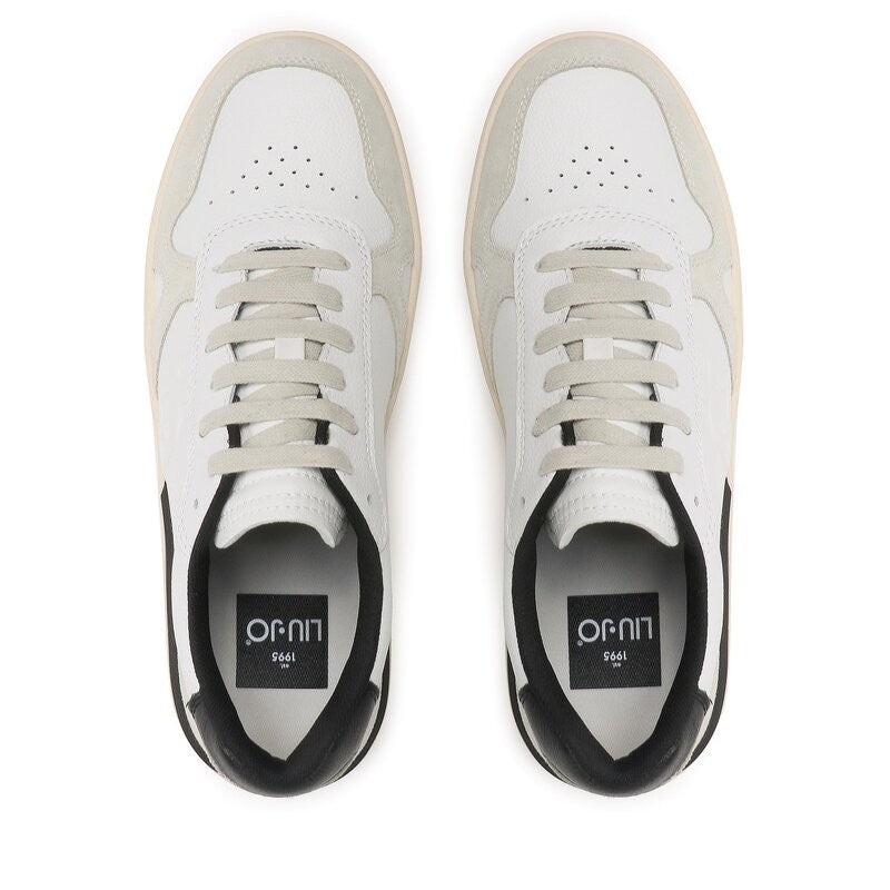 Scarpe uomo Liu-Jo sneakers Walker 01 in pelle/ suede bianco/ nero U24LJ02  7B3001