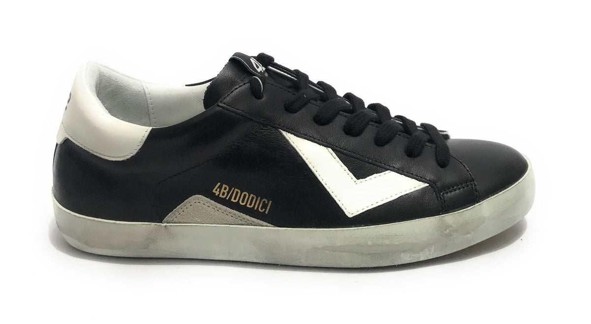 Scarpe uomo 4B12 sneakers in pelle black/ white U24QB17 SUPRIME-U.C01