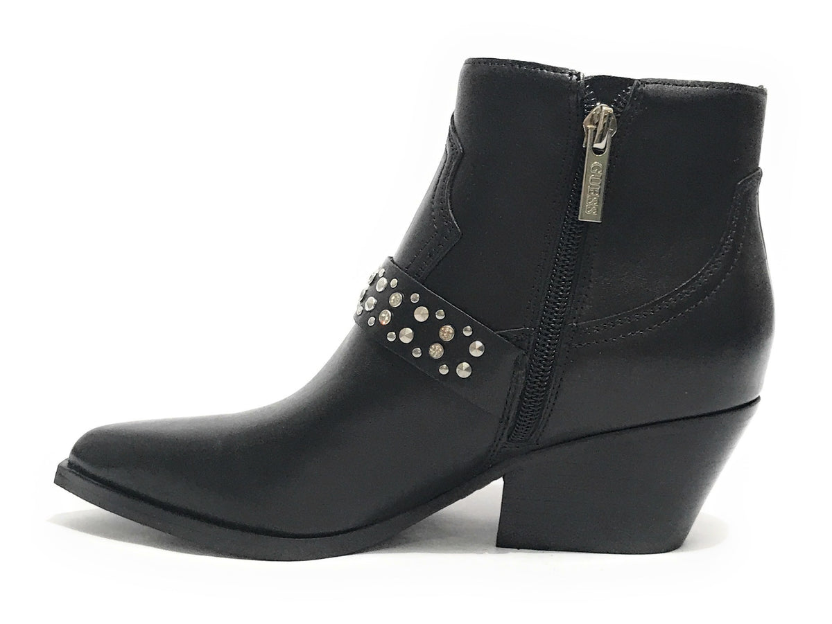 Scarpe donna Guess stivaletto texano Hermine in pelle nero D24GU47 FL7HRMLEA10