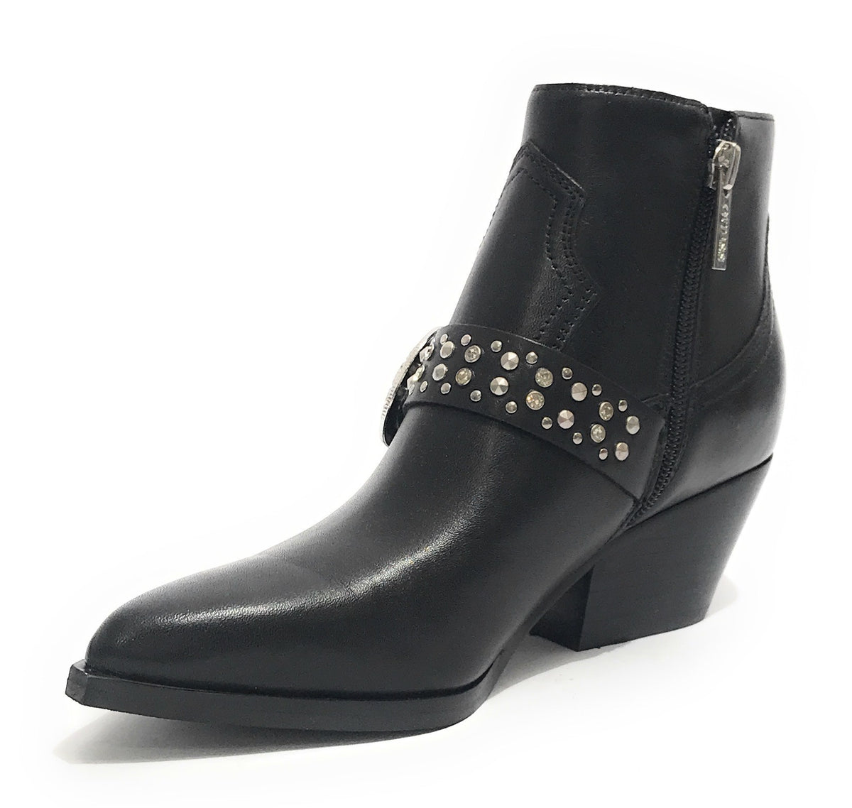 Scarpe donna Guess stivaletto texano Hermine in pelle nero D24GU47 FL7HRMLEA10