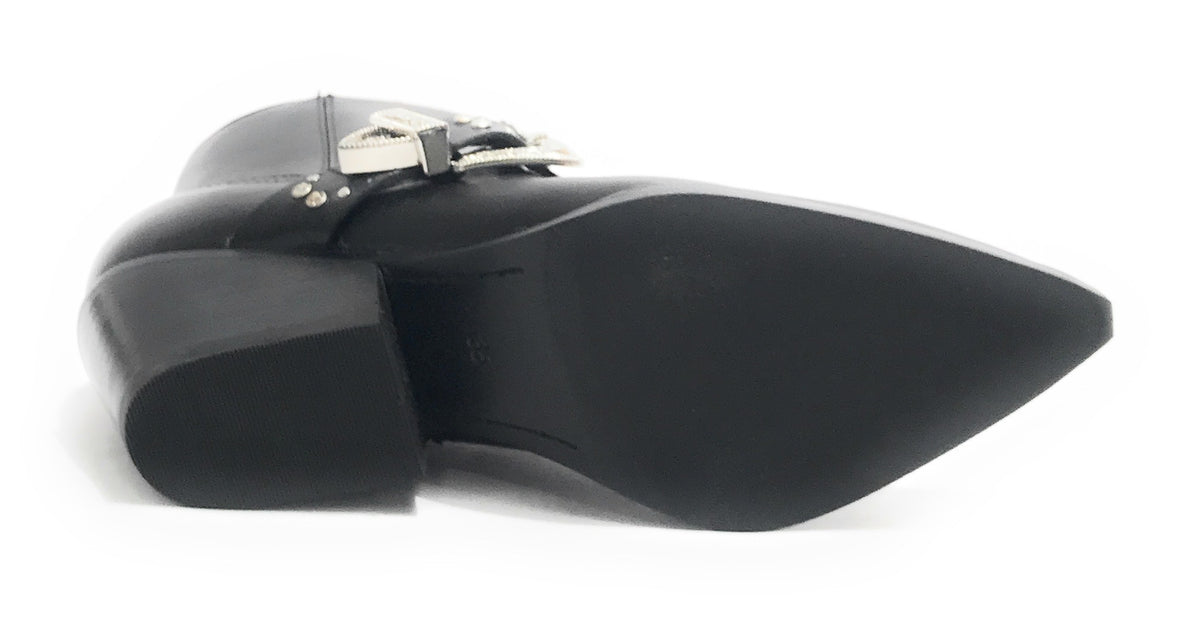 Scarpe donna Guess stivaletto texano Hermine in pelle nero D24GU47 FL7HRMLEA10