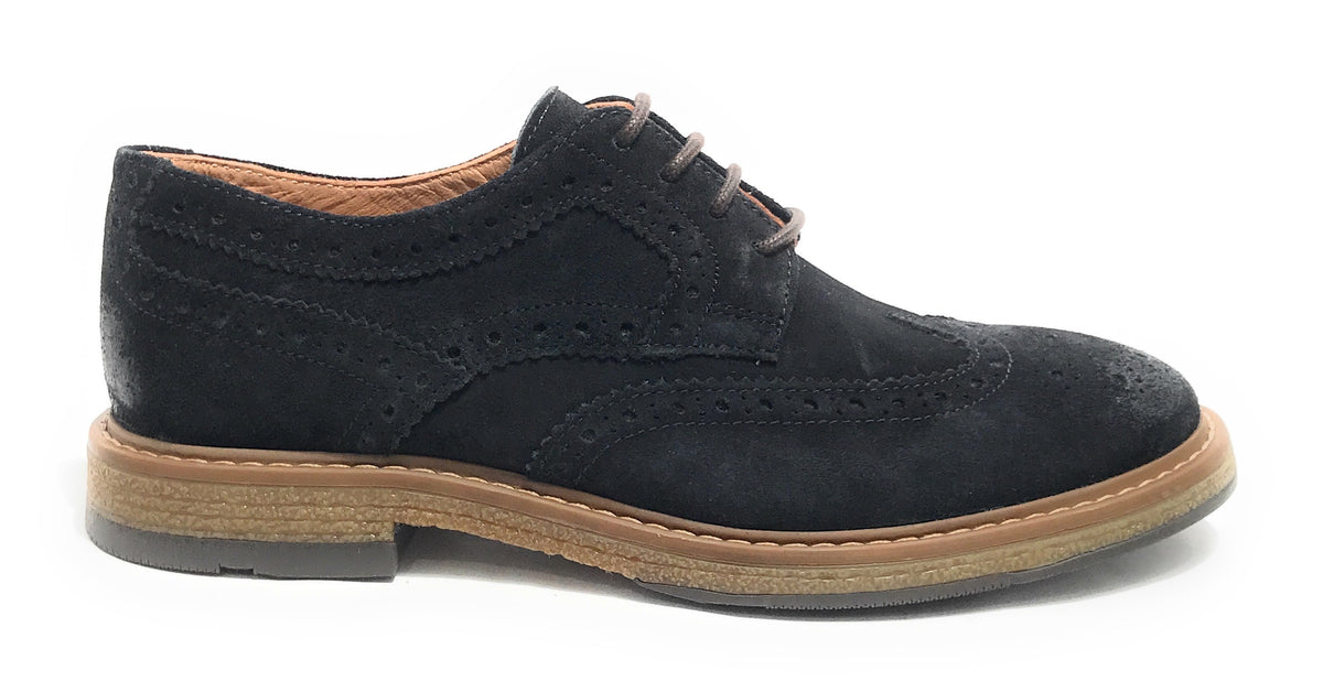 Scarpe uomo Elite francesina in pelle scamosciata navy blu U24EL15 11193