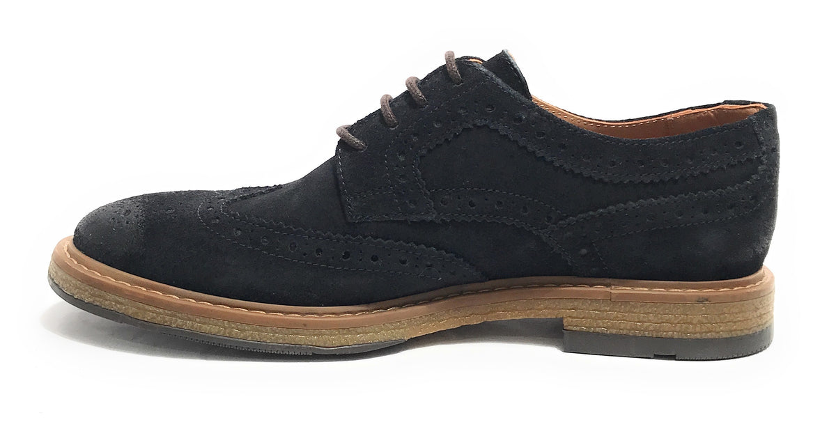 Scarpe uomo Elite francesina in pelle scamosciata navy blu U24EL15 11193