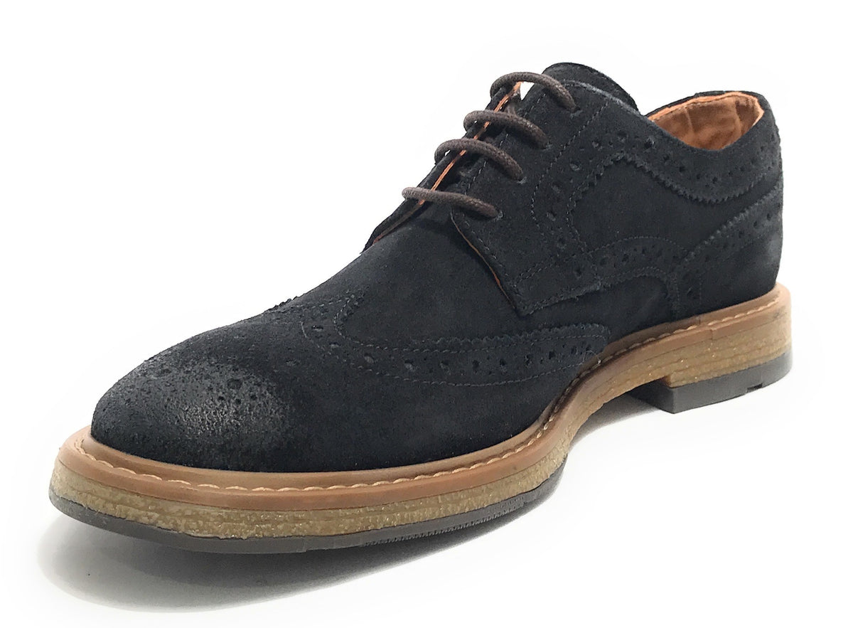 Scarpe uomo Elite francesina in pelle scamosciata navy blu U24EL15 11193
