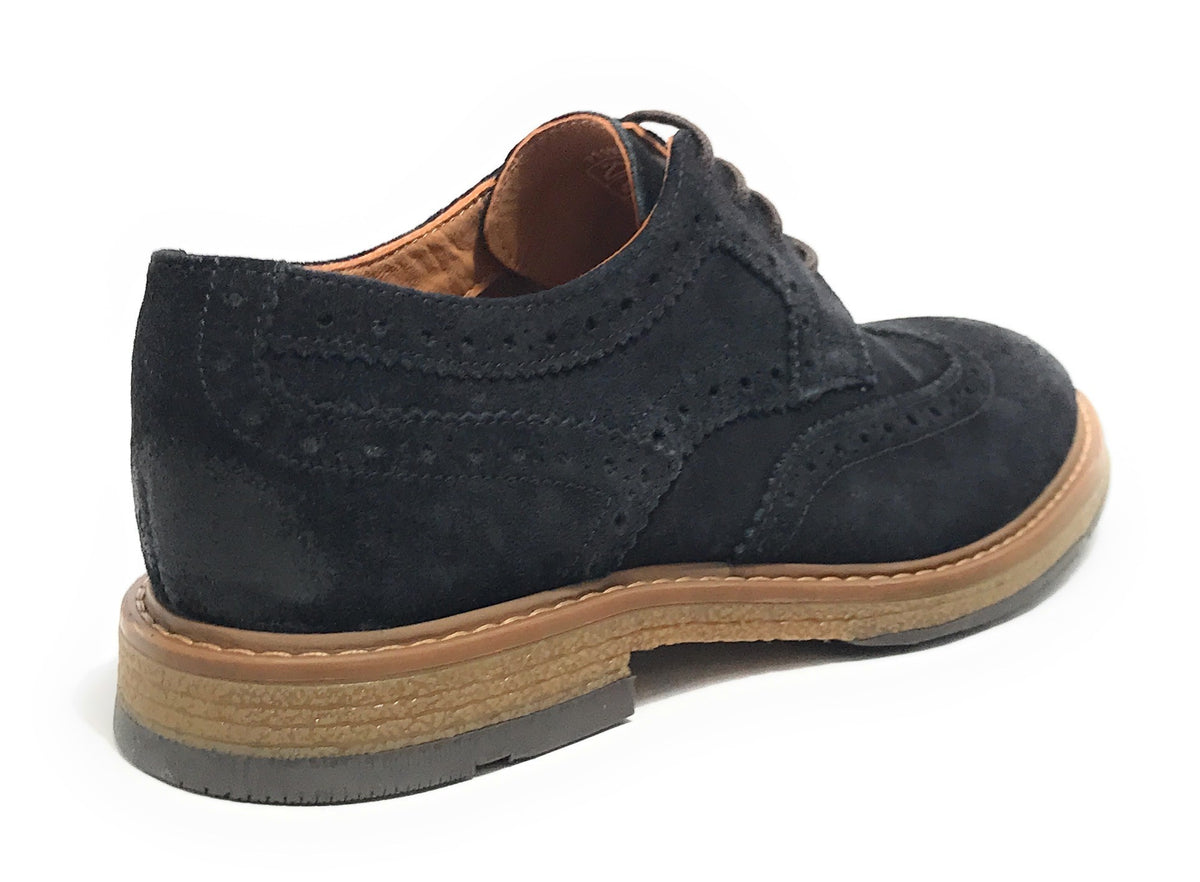 Scarpe uomo Elite francesina in pelle scamosciata navy blu U24EL15 11193