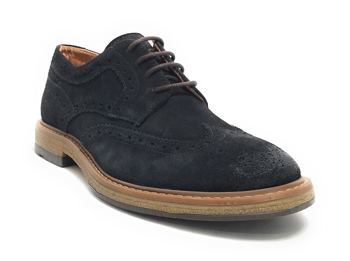 Scarpe uomo Elite francesina in pelle scamosciata navy blu U24EL15 11193