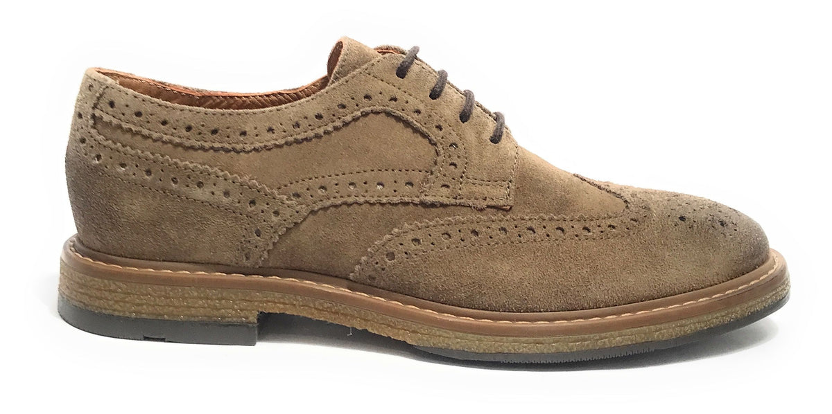 Scarpe uomo Elite francesina in pelle scamosciata taupe U24EL14 11193