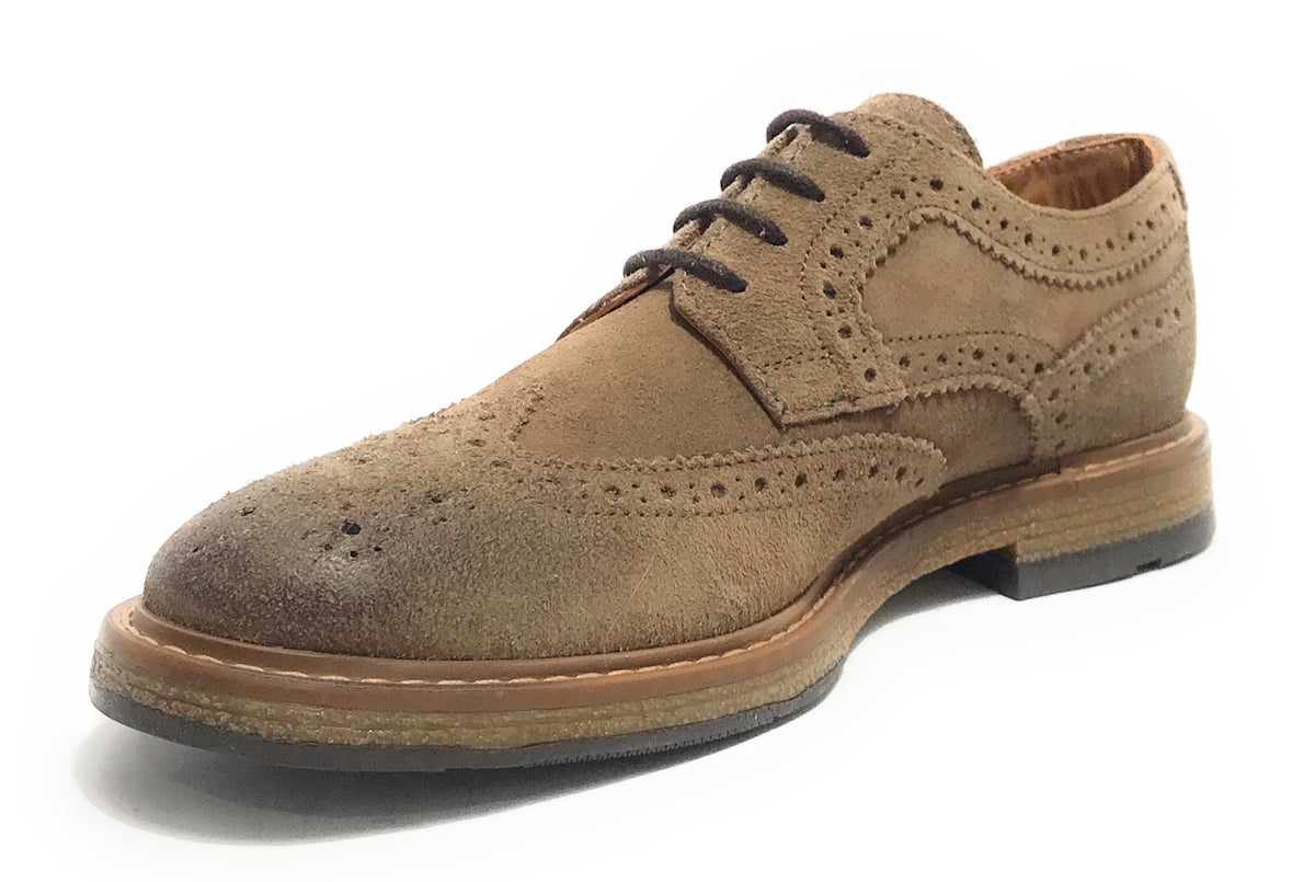 Scarpe uomo Elite francesina in pelle scamosciata taupe U24EL14 11193
