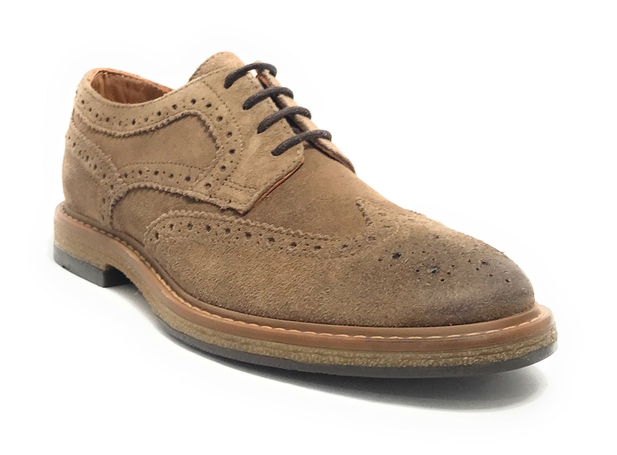 Scarpe uomo Elite francesina in pelle scamosciata taupe U24EL14 11193