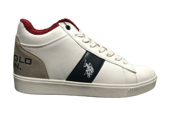 Scarpe U.S. Polo sneaker alto Tymes007 in ecopelle white uomo U24UP30