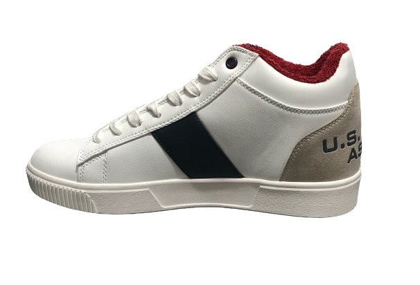 Scarpe U.S. Polo sneaker alto Tymes007 in ecopelle white uomo U24UP30