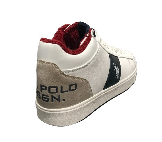 Scarpe U.S. Polo sneaker alto Tymes007 in ecopelle white uomo U24UP30