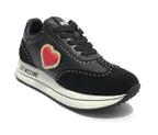 Scarpe Love Moschino sneaker in pelle/ scamosciato nero DS24MO02 JA15064