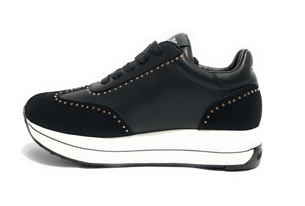 Scarpe Love Moschino sneaker in pelle/ scamosciato nero DS24MO02 JA15064