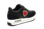 Scarpe Love Moschino sneaker in pelle/ scamosciato nero DS24MO02 JA15064