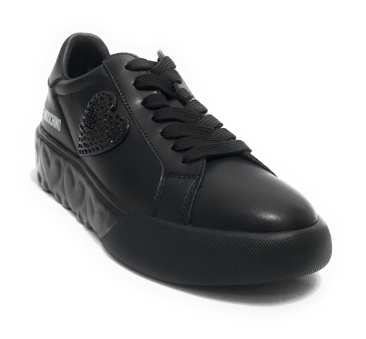 Scarpe Love Moschino sneaker in pelle nero DS24MO03 JA15014