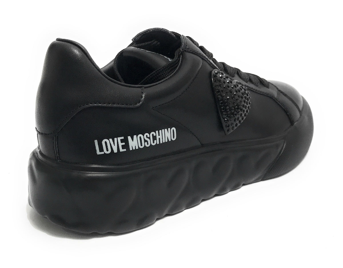 Scarpe Love Moschino sneaker in pelle nero DS24MO03 JA15014