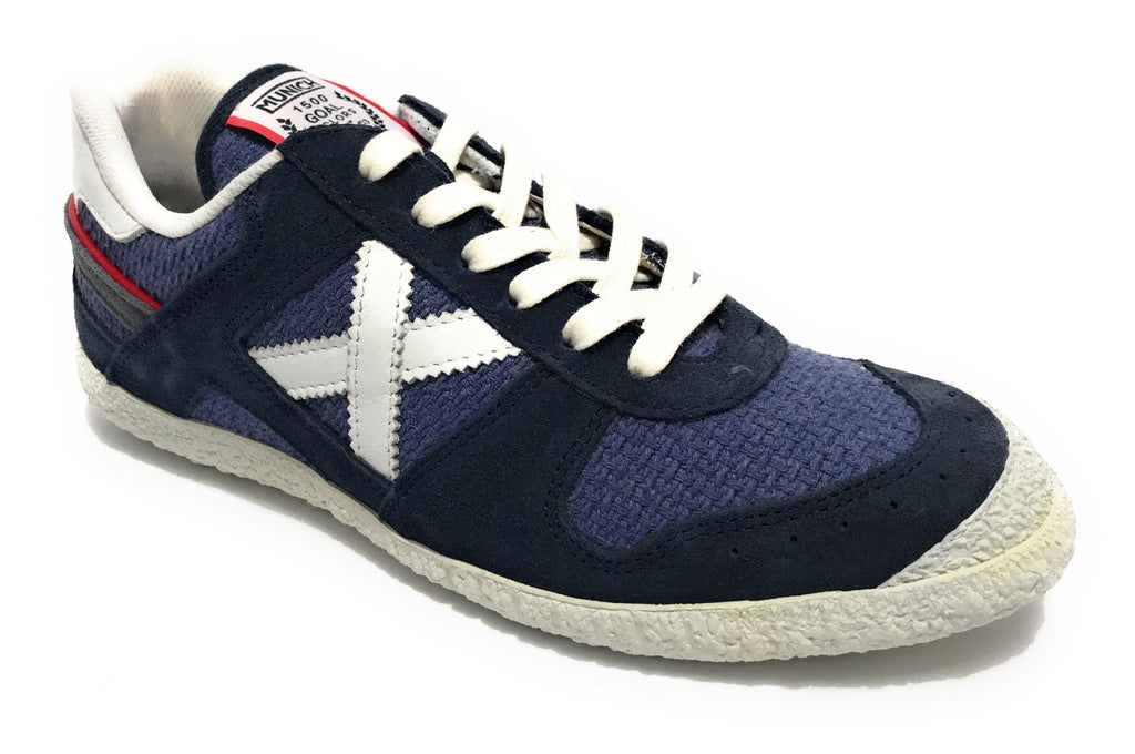 Scarpe Munich sneaker Goal in pelle scamosciata / tessuto blu US24MU04 1582