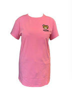 Maxi t-shirt donna Moschino rosa con stampa bear ES24MO03 V6A0790 4410 0245