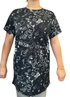Maxi t-shirt donna Moschino nero con stampa logo ES24MO07 V6A0710 4412 1555