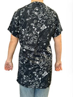 Maxi t-shirt donna Moschino nero con stampa logo ES24MO07 V6A0710 4412 1555