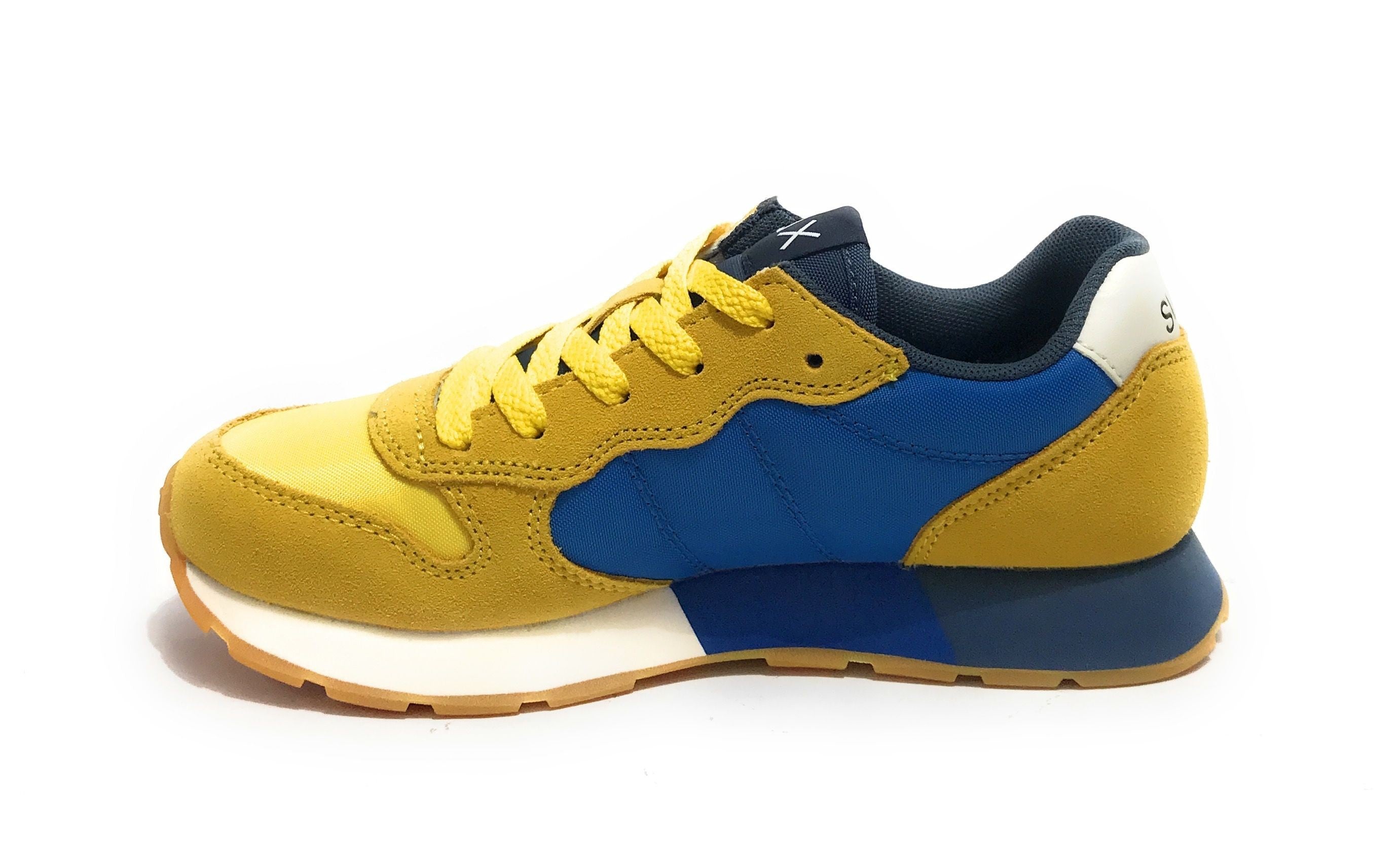 Scarpe Sun68 sneaker Boy's Jaki bicolor teen suede/ nylon giallo/royal ZS24SU03 Z34312T