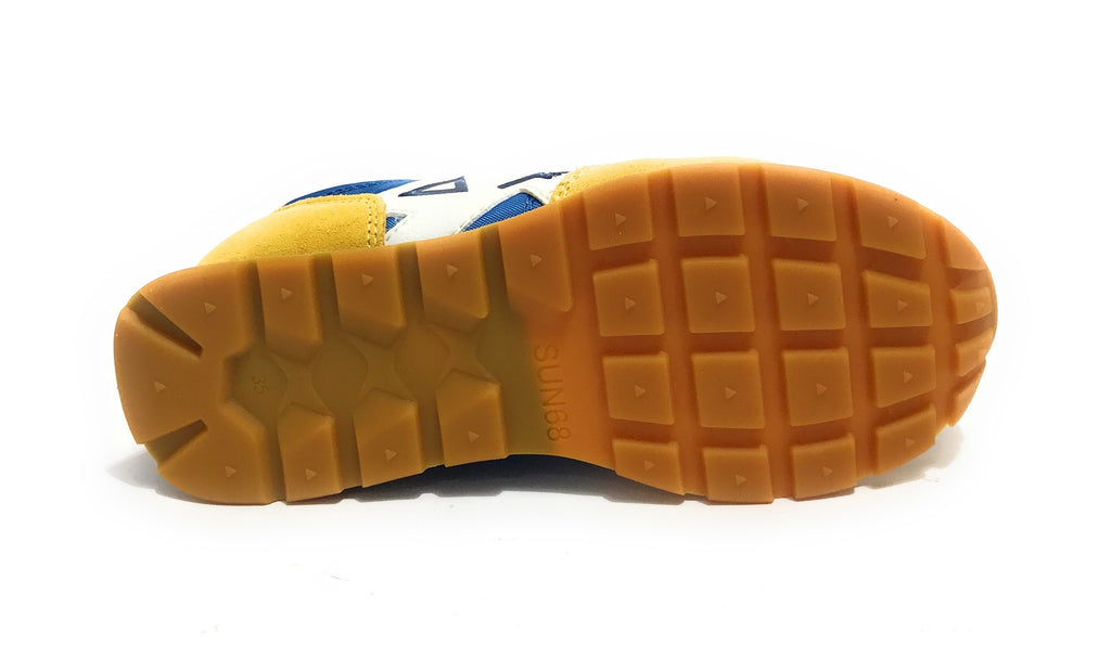 Scarpe Sun68 sneaker Boy's Jaki bicolor teen suede/ nylon giallo/royal ZS24SU03 Z34312T