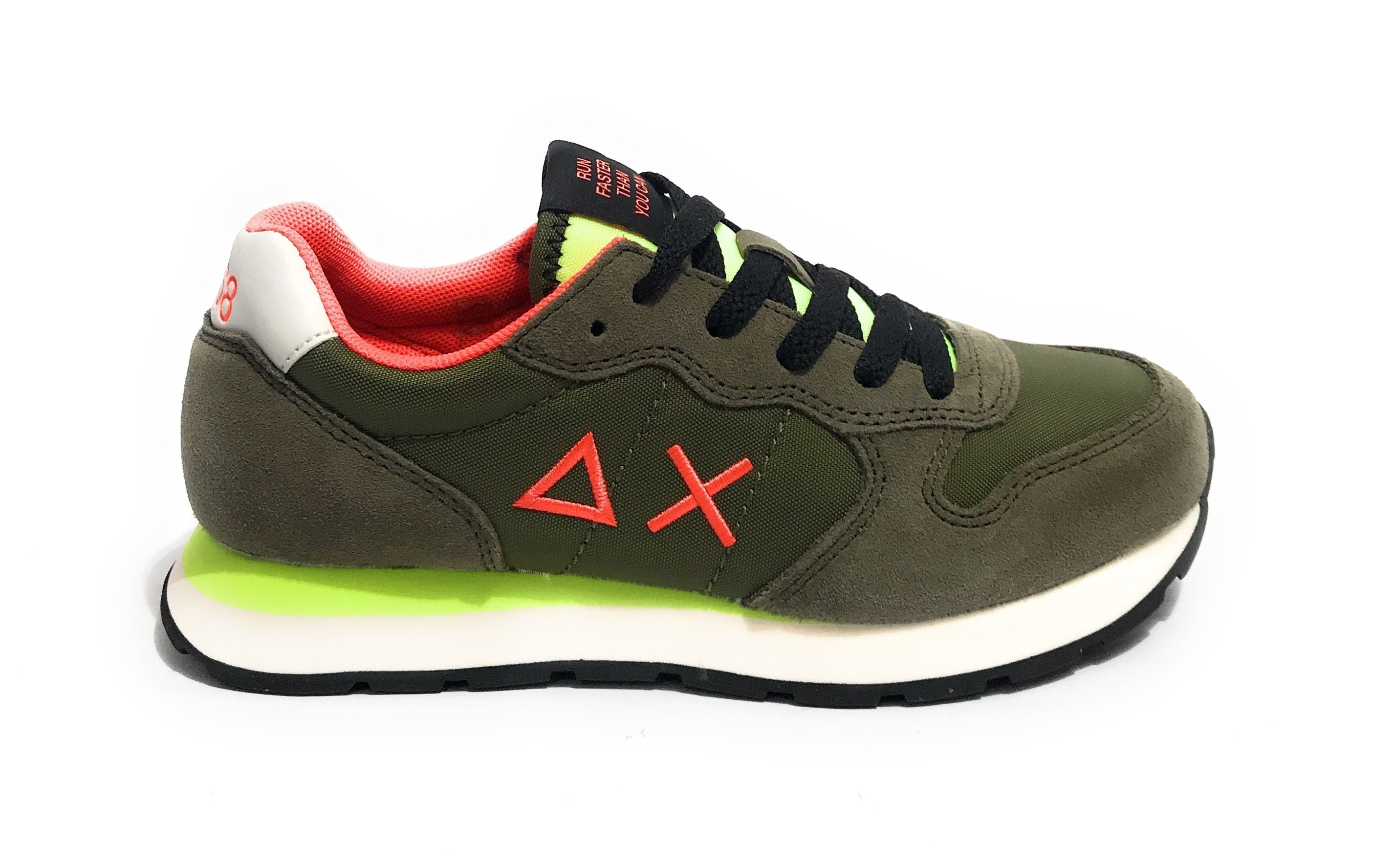 Scarpe Sun68 sneaker Boy's Tom fluo teen suede/ nylon verde militare ZS24SU05 Z34302T