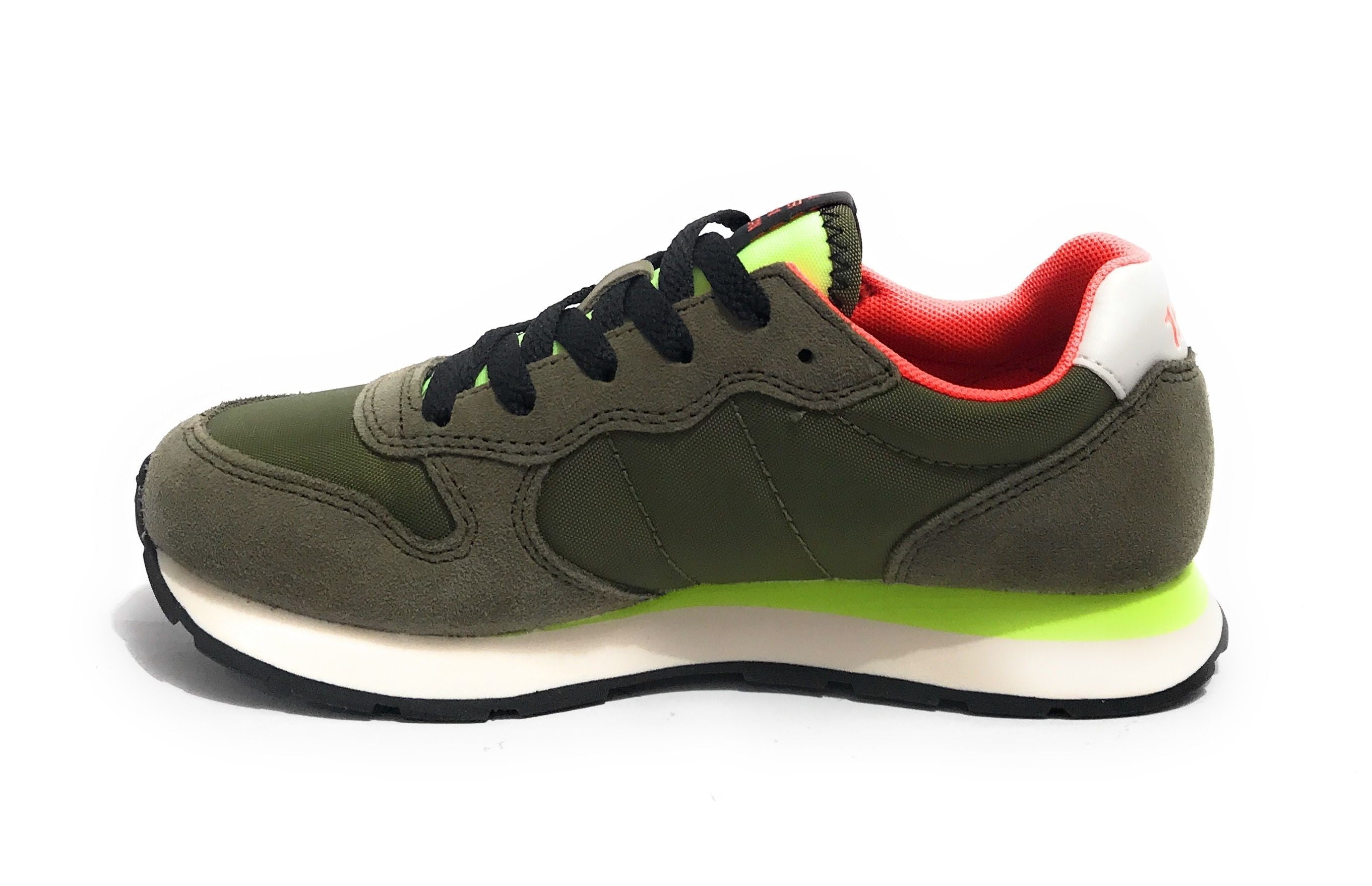 Scarpe Sun68 sneaker Boy's Tom fluo teen suede/ nylon verde militare ZS24SU05 Z34302T