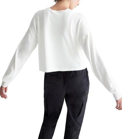 Maglia donna Liu Jo maniche lunghe con borchie light ivory ES24LJ16 TA4159 MS49I