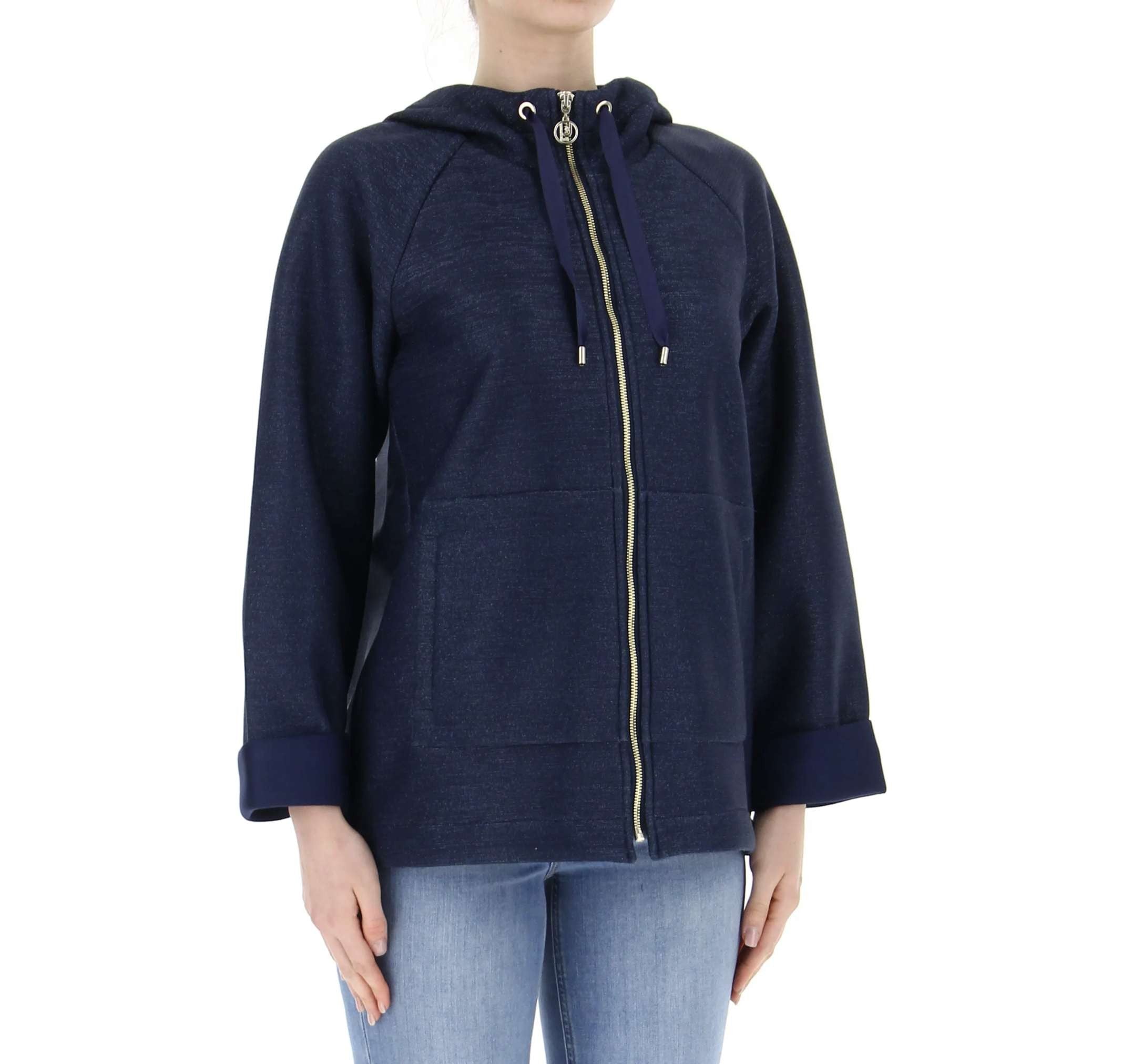 Felpa aperta con cappuccio Liu Jo blue donna ES24LJ48 TA4164 J4643